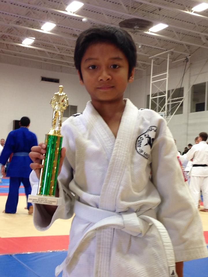 FAsha with his fist position trophy at the USJA State Championship Wisconsin 2014